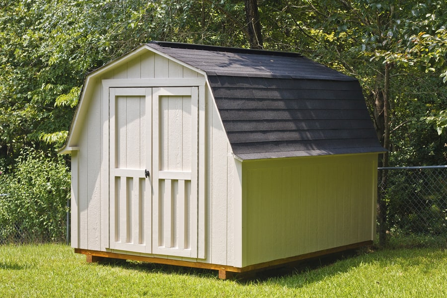 A Utility Shed In A Back Yard