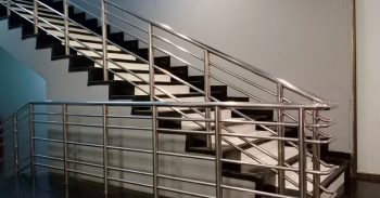 Stainless Steel Railing On Concrete Steps