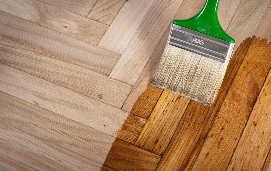 Varnish Brush Strokes On Wooden Floor