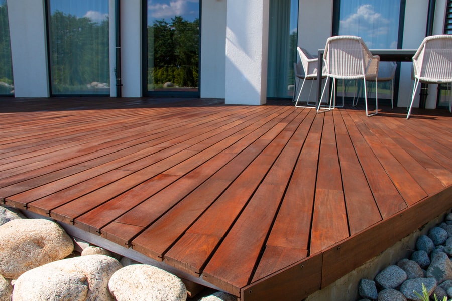 Wooden Patio After Staining