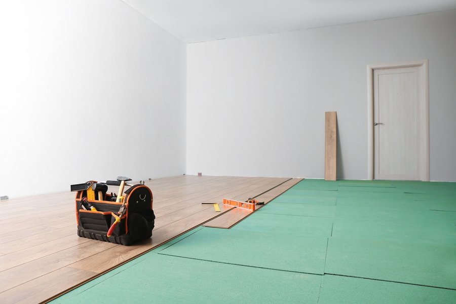 Carpenter Tools On New Laminate Floor