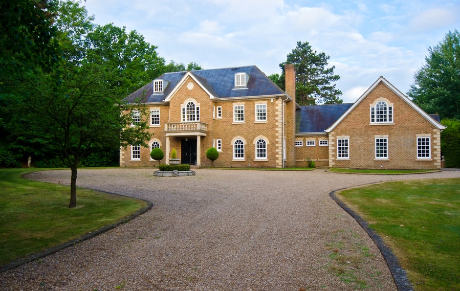 Gravel Driveway With Bricks As Border