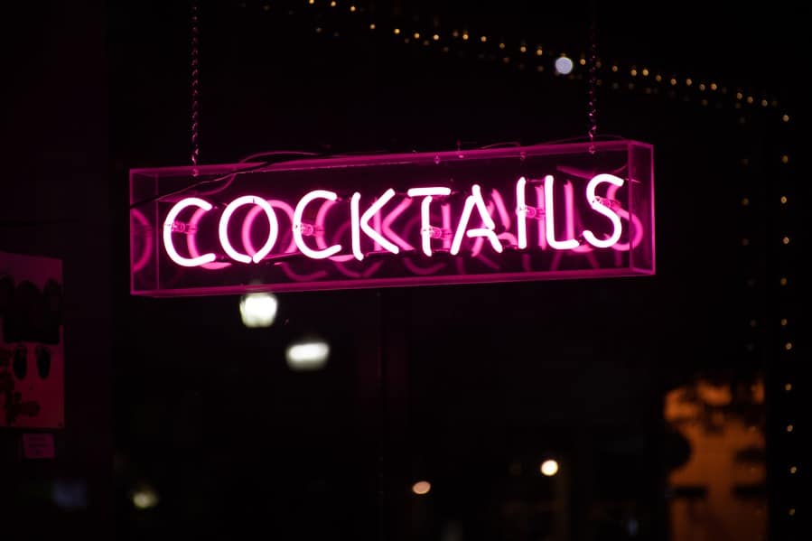 Hanging Sign Announcing Cocktails