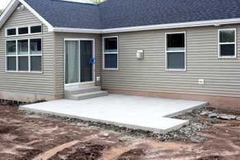 New Home House Construction Concrete Cement Foundation Painted Patio Builders Smooth