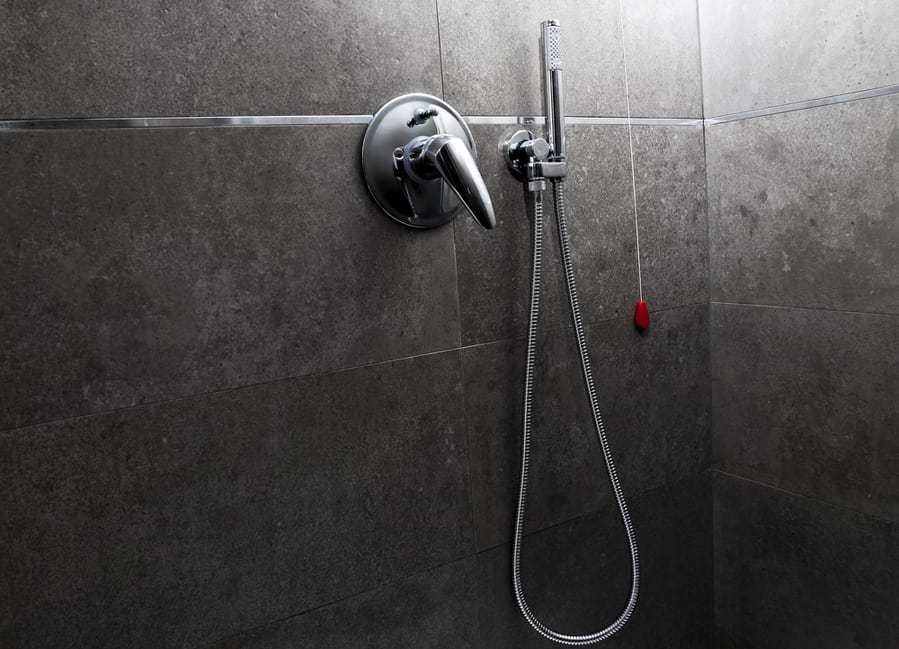 Shower Handle And Head In The Darkness