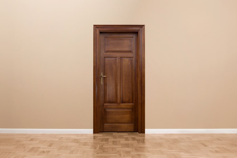 Close Up Of Laminate Door In The Empty Room