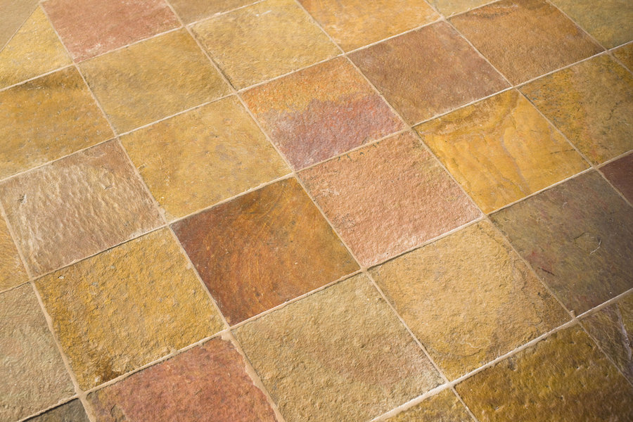 Closeup Detail Of A Brown Slate Floor