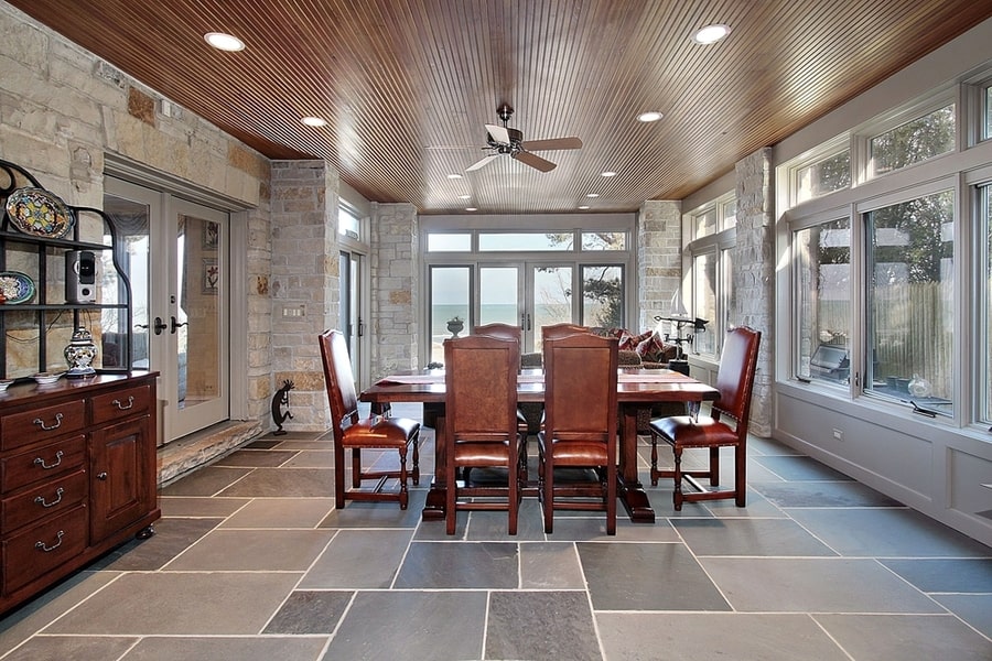 Large Porch With Slate Floor