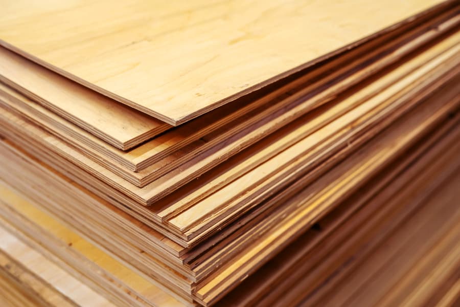 A Lot Of Plywood Sheets Are Stacked.