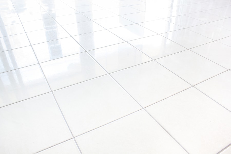 White Concrete Tile Floor