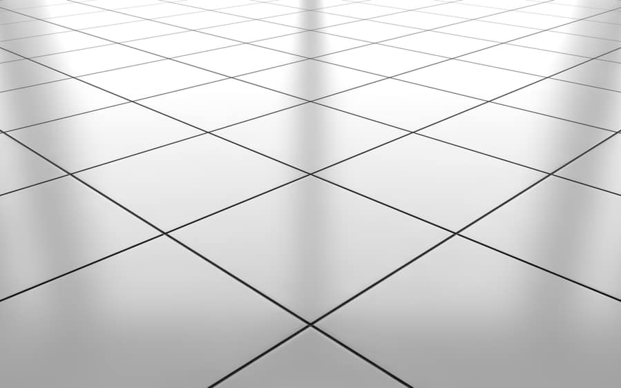 White Glossy Ceramic Tile Floor